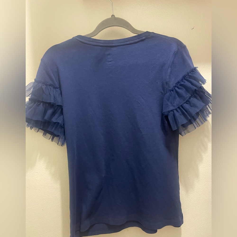 Jason Wu Midnight Blue Ruffle Sleeve Tee